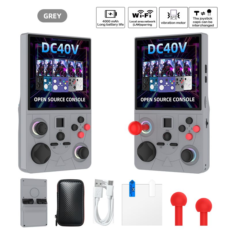 DC40V Retro Handheld Game Console, 4 Inch IPS Display, 64GB 20000+ Preloaded Retro Games,gray