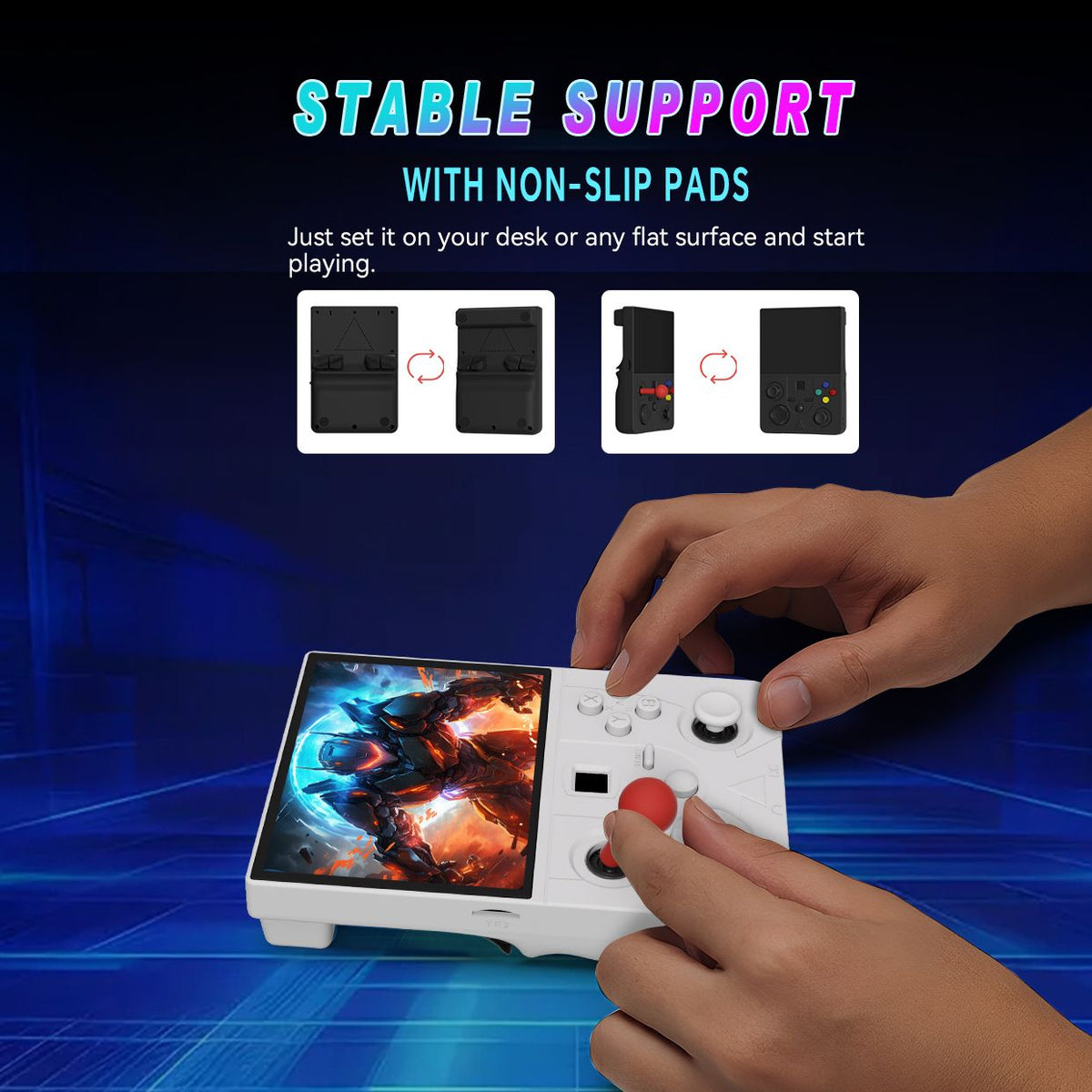 DC45V Retro Handheld Game Console, 4.5‑Inch HD IPS Full View Screen,blue