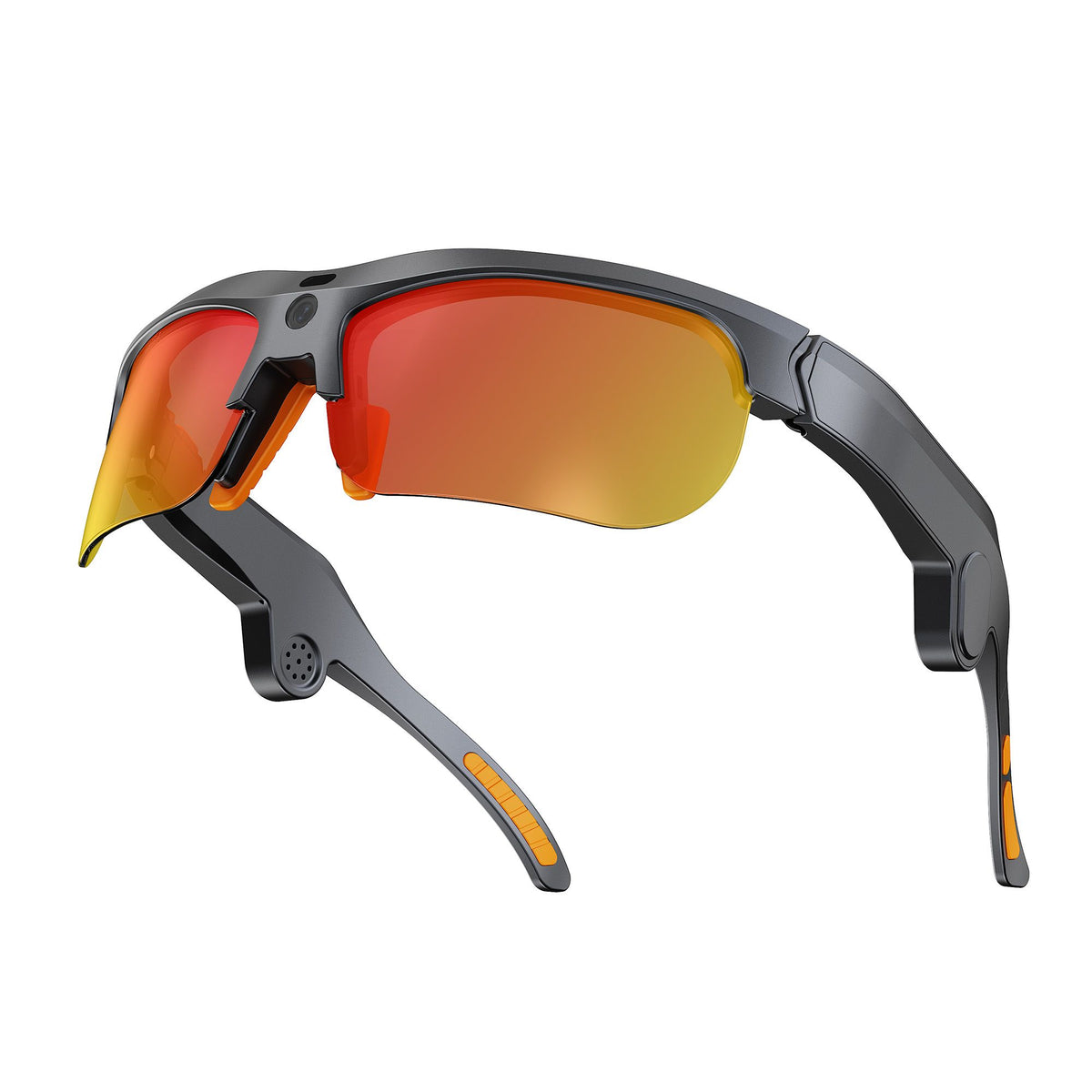E08 Smart Bluetooth Cycling Sunglasses with Camera, UV400 Outdoor Sports Glasses,orange