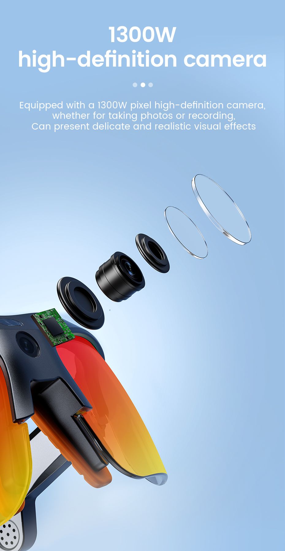 E08 Smart Bluetooth Cycling Sunglasses with Camera, UV400 Outdoor Sports Glasses,orange