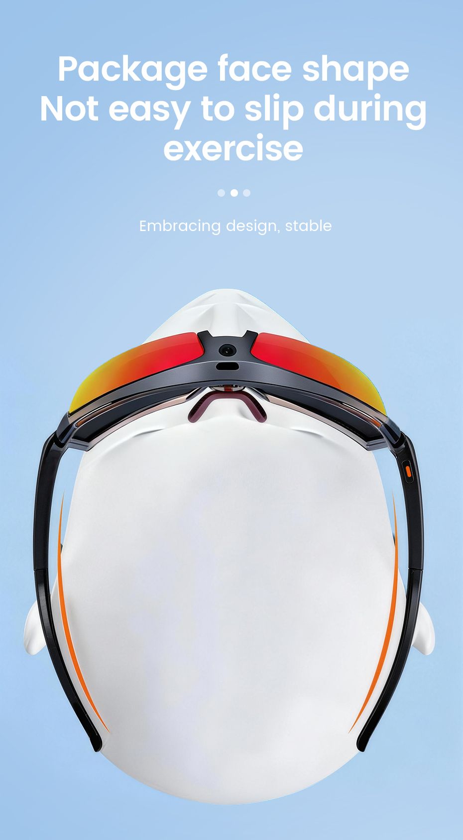 E08 Smart Bluetooth Cycling Sunglasses with Camera, UV400 Outdoor Sports Glasses,orange