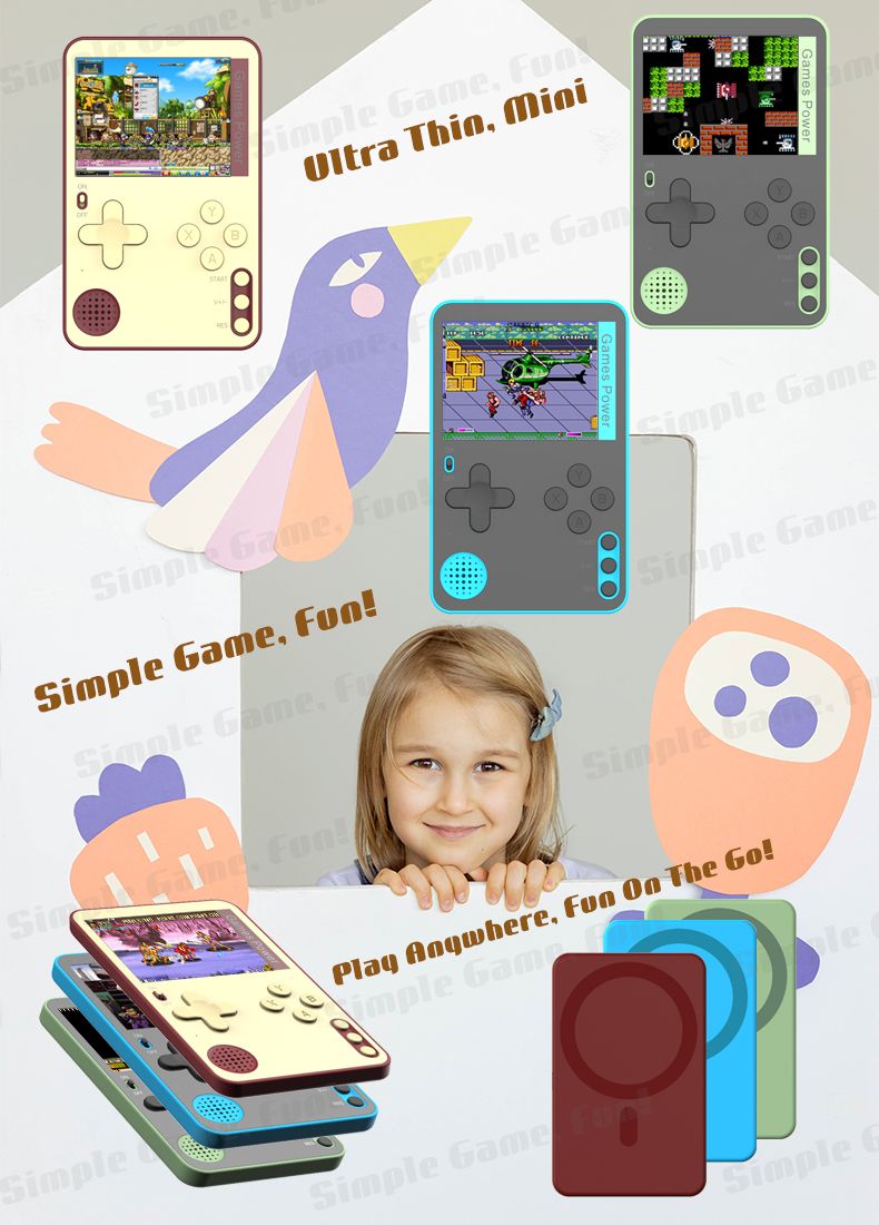 K10 Handheld Retro Game Console Built-in Classic Games,green