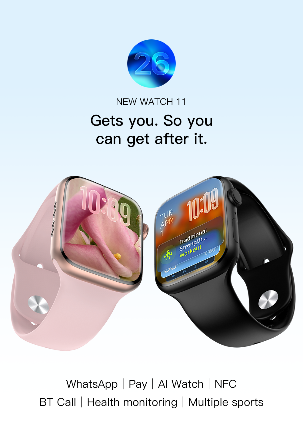 Watch 11 Pro Mini AI Smart Watch,black