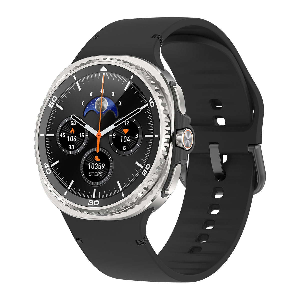 Watch8Classic-SU02 Smart Watch, Full Touch Screen Silicone Sports Wrist Watch for Men Women,Black