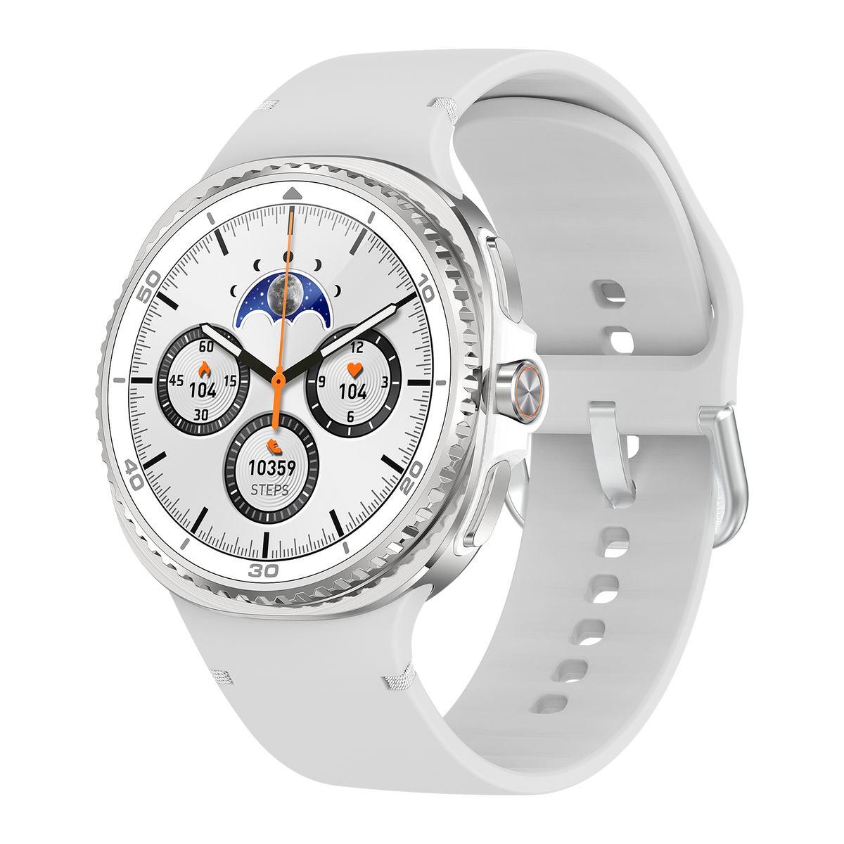 Watch8Classic-SU02 Smart Watch, Full Touch Screen Silicone Sports Wrist Watch for Men Women,White