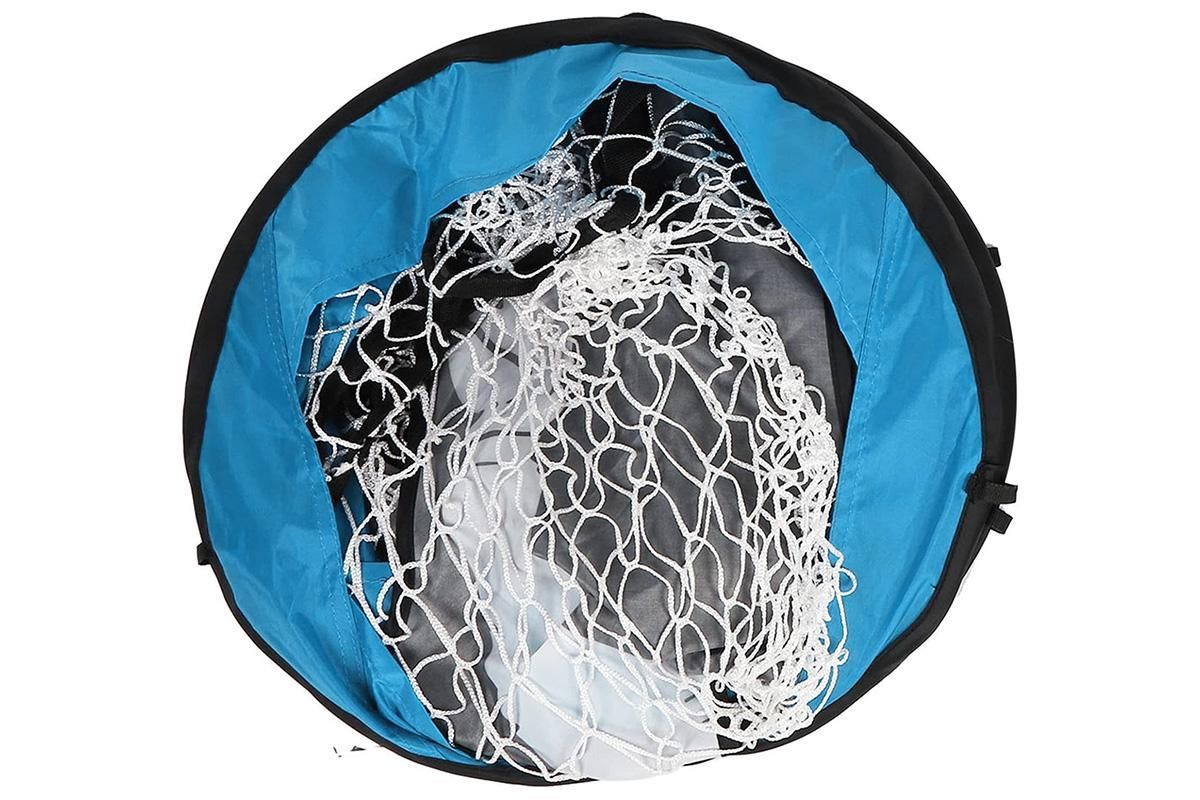 2 in 1 Portable Foldable Soccer Goal with Detachable Target - Blue