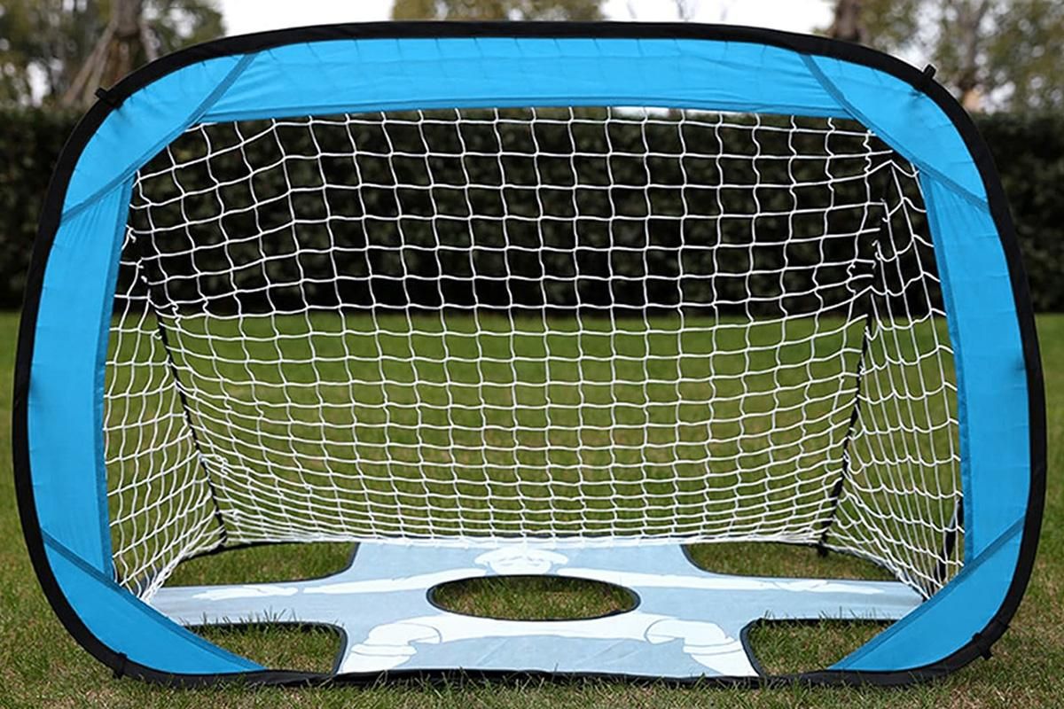 2 in 1 Portable Foldable Soccer Goal with Detachable Target - Blue