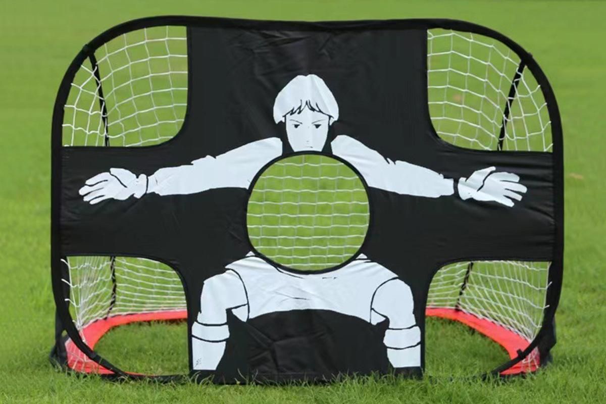 2 in 1 Portable Foldable Soccer Goal with Detachable Target - Red