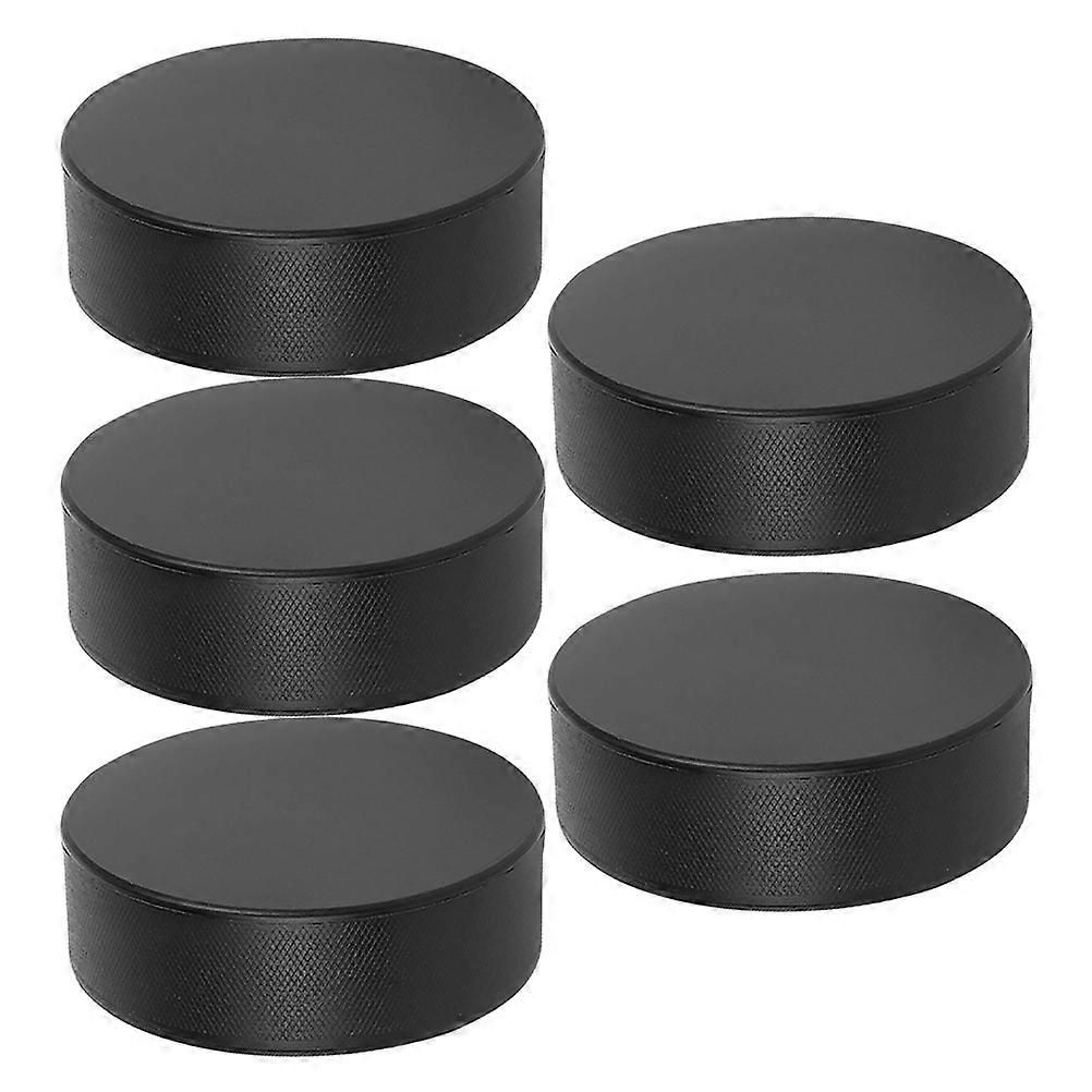 Ice Hockey Puck Sports Training Equipment Portable For Enthusiasts Circular Shape Pu Material 5Pcs