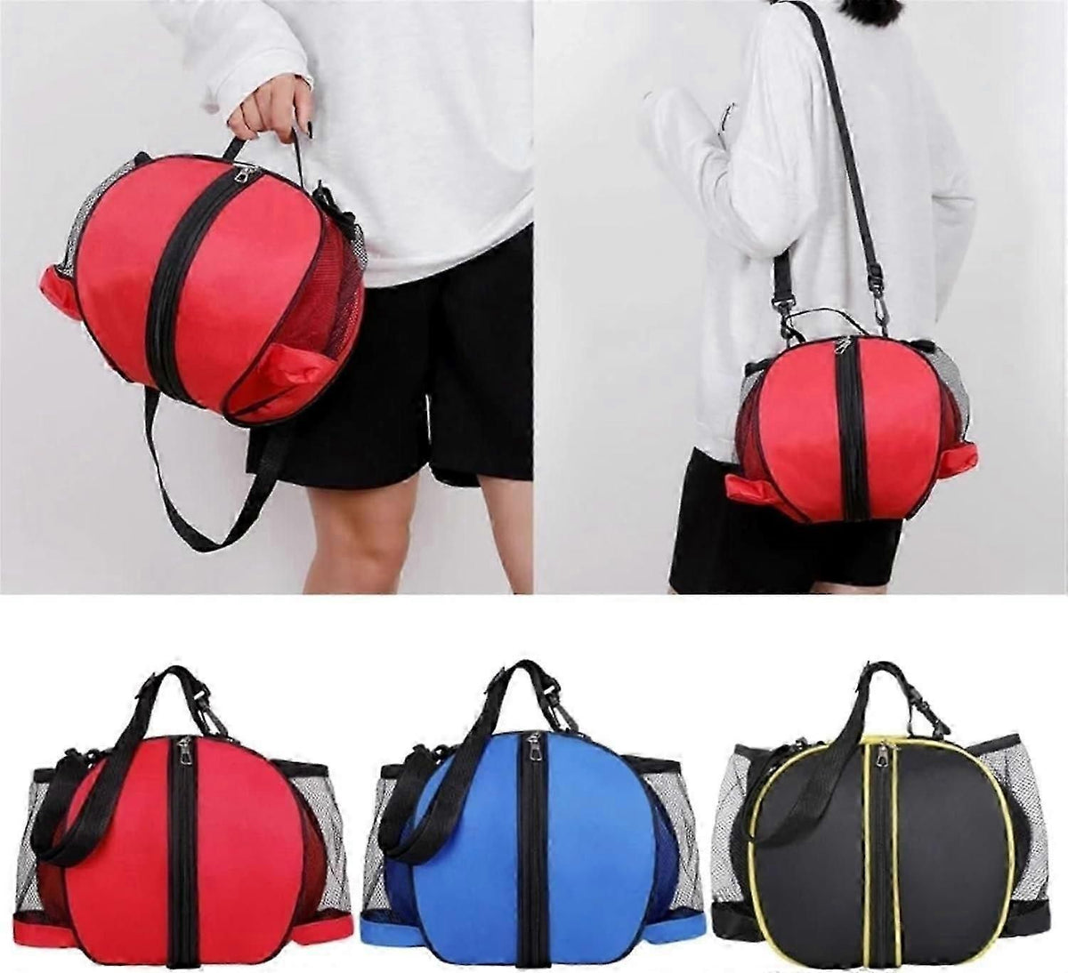 Sports Ball Bag Basketball Soccer Storage Bag Portable Equipment Carry Bag for Team Training Gym Outdoor Activities - Blue