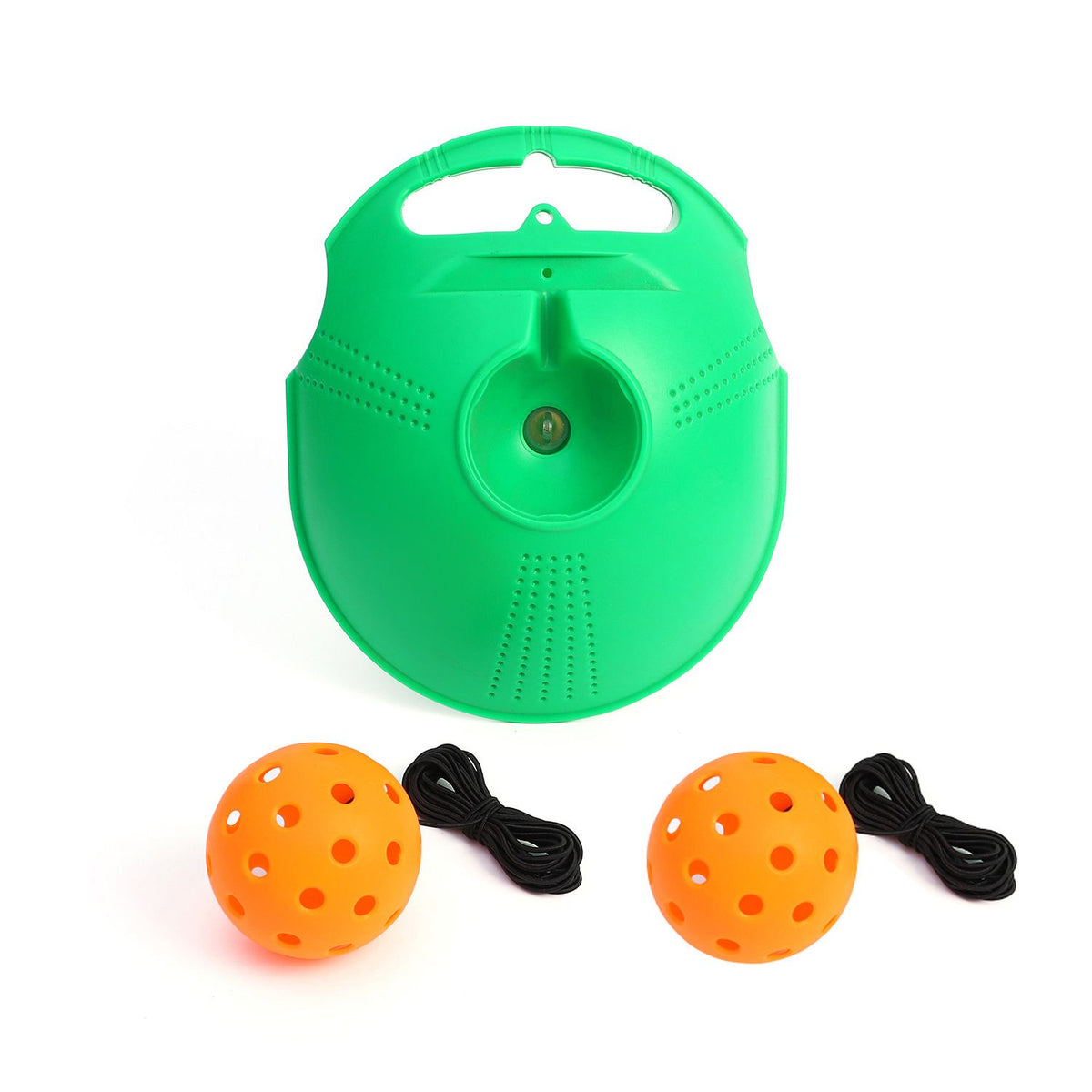 Pickleball Trainer Rebound Practice Set with Baseboard 2 Balls Elastic Rope Solo Training Equipment - Orange