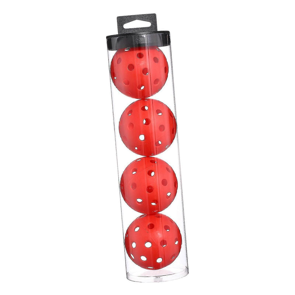 Outdoor Pickleballs 4 Pack PE Pickleball Balls 40-Hole 74mm Durable Seamless Training Balls - Red