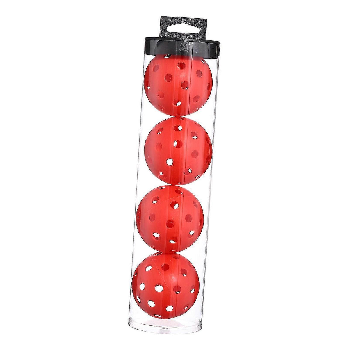 Outdoor Pickleballs 4 Pack PE Pickleball Balls 40-Hole 74mm Durable Seamless Training Balls - Red