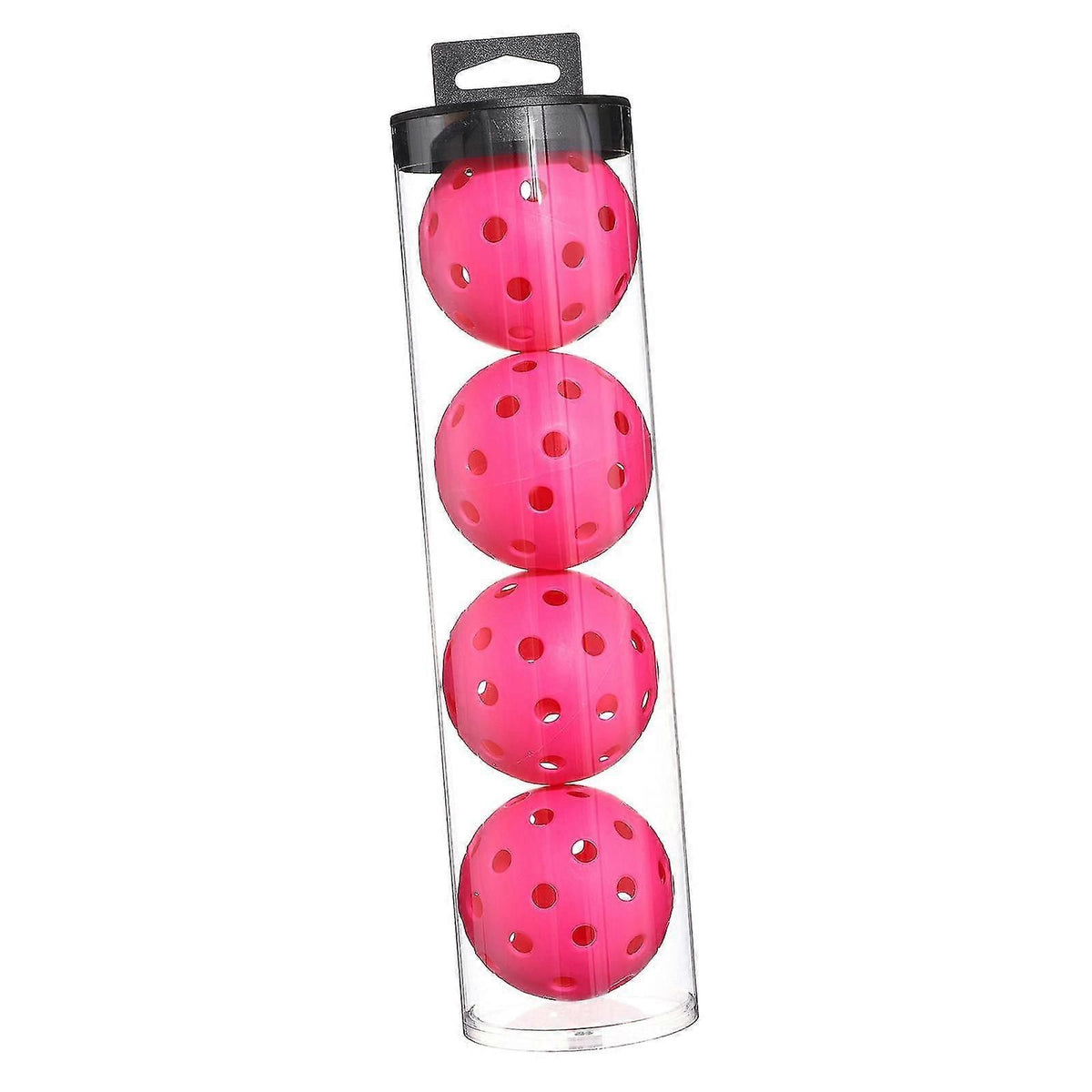 Outdoor Pickleballs 4 Pack PE Pickleball Balls 40-Hole 74mm Durable Seamless Training Balls - Rose Red