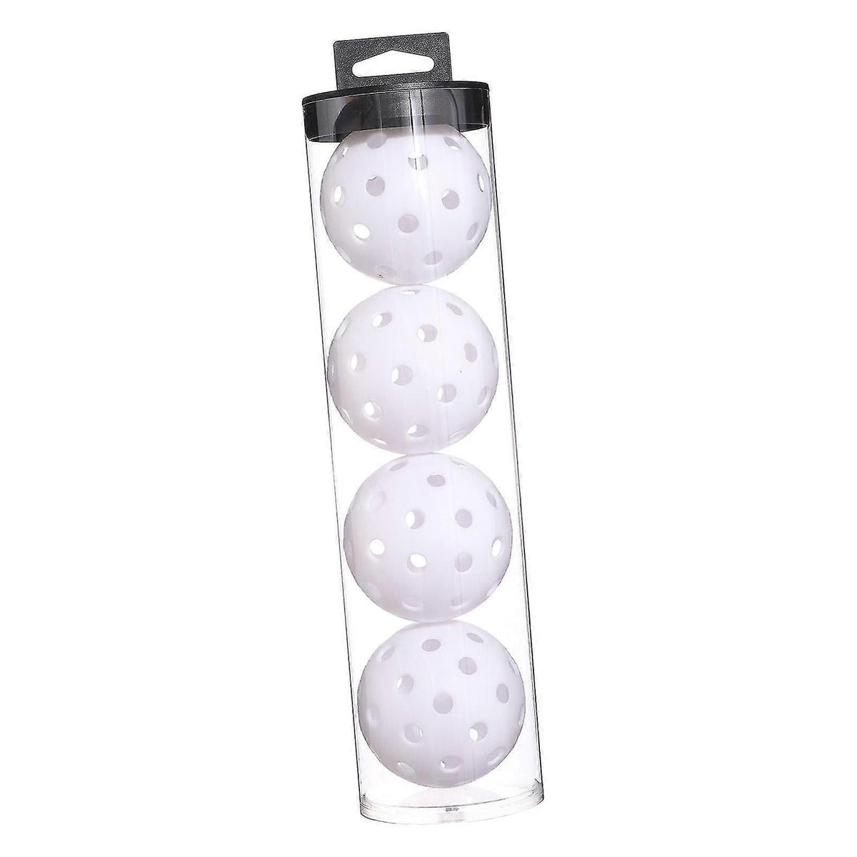 Outdoor Pickleballs 4 Pack PE Pickleball Balls 40-Hole 74mm Durable Seamless Training Balls - White