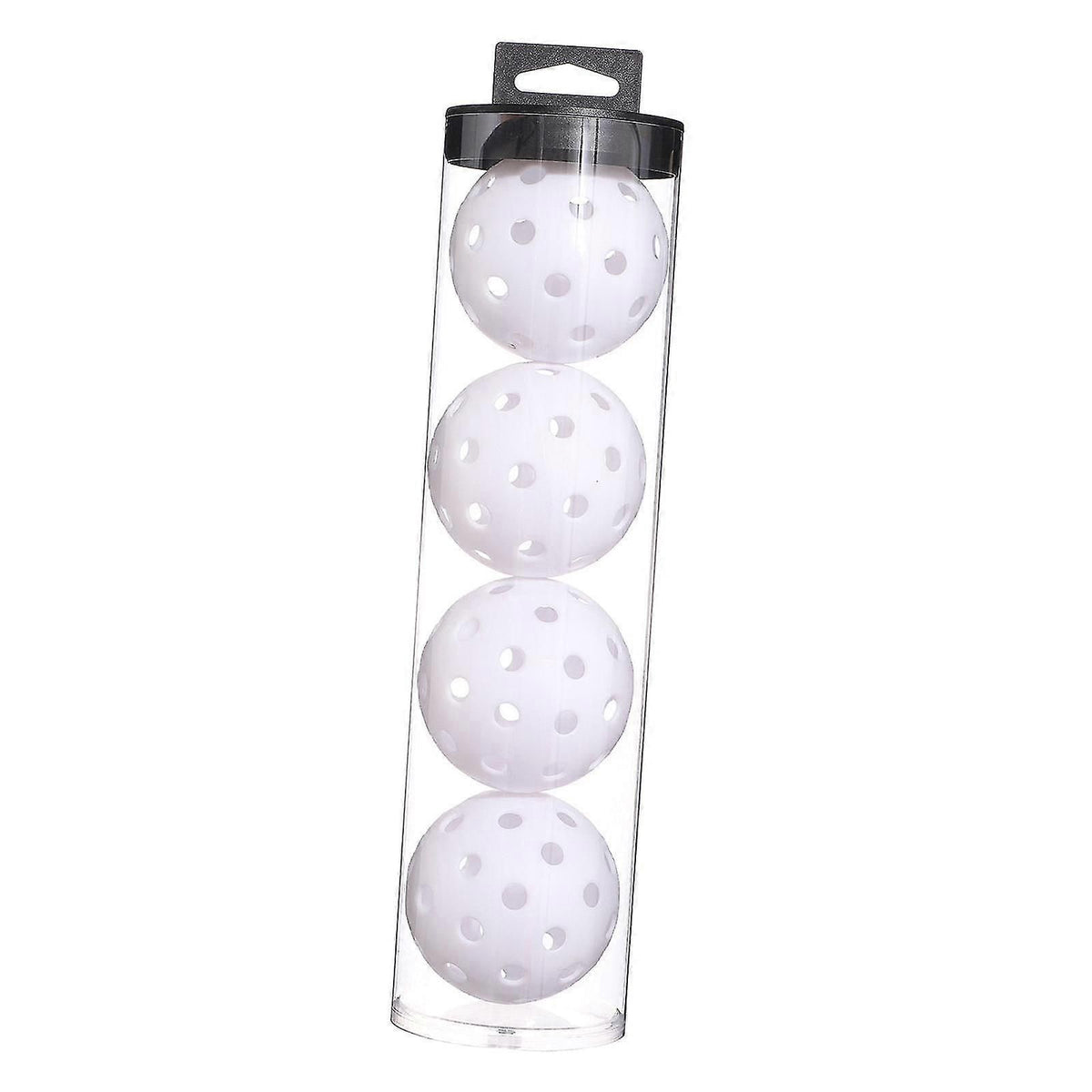 Outdoor Pickleballs 4 Pack PE Pickleball Balls 40-Hole 74mm Durable Seamless Training Balls - White