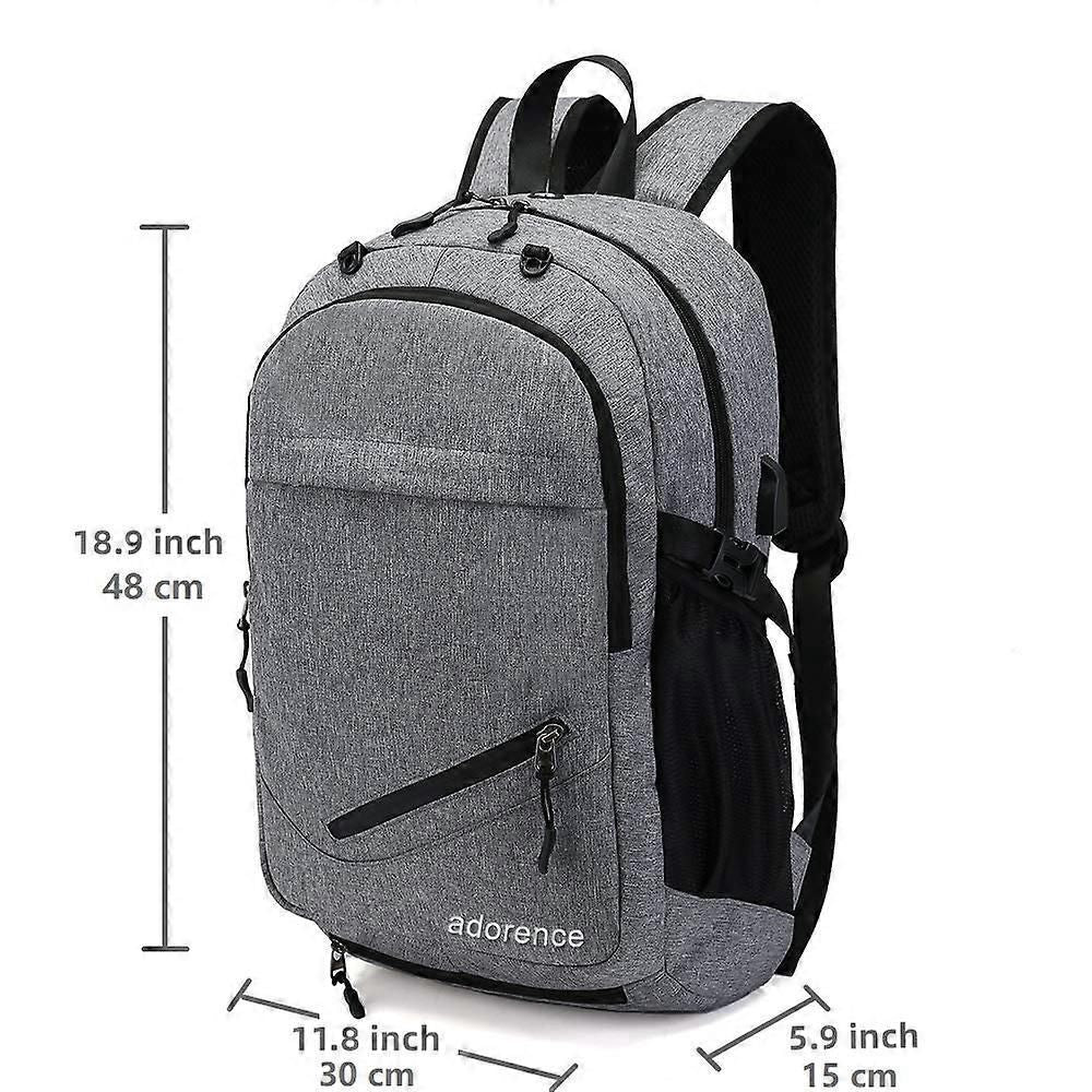 Basketball Backpack with Ball Net, 15.6 Inch Laptop Backpack, Backpack with Ball Net, Basketball Bag - Gray