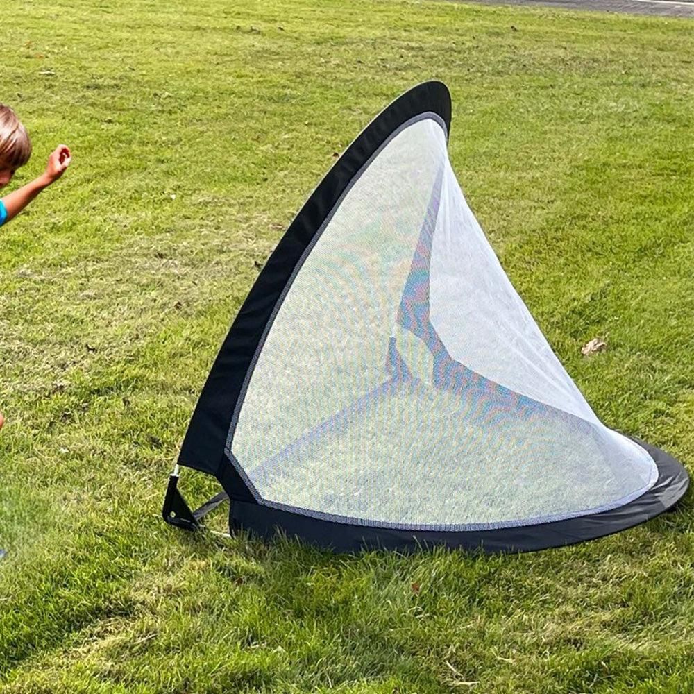 Portable Pop-Up Soccer Goal Set with 3 Ground Pegs and Carry Storage Bag Black
