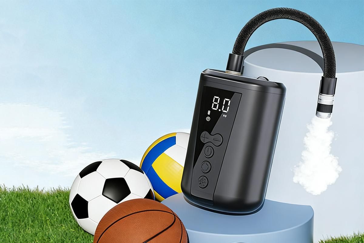 Electric Ball Pump with LCD Display Preset Pressure for Basketball Soccer