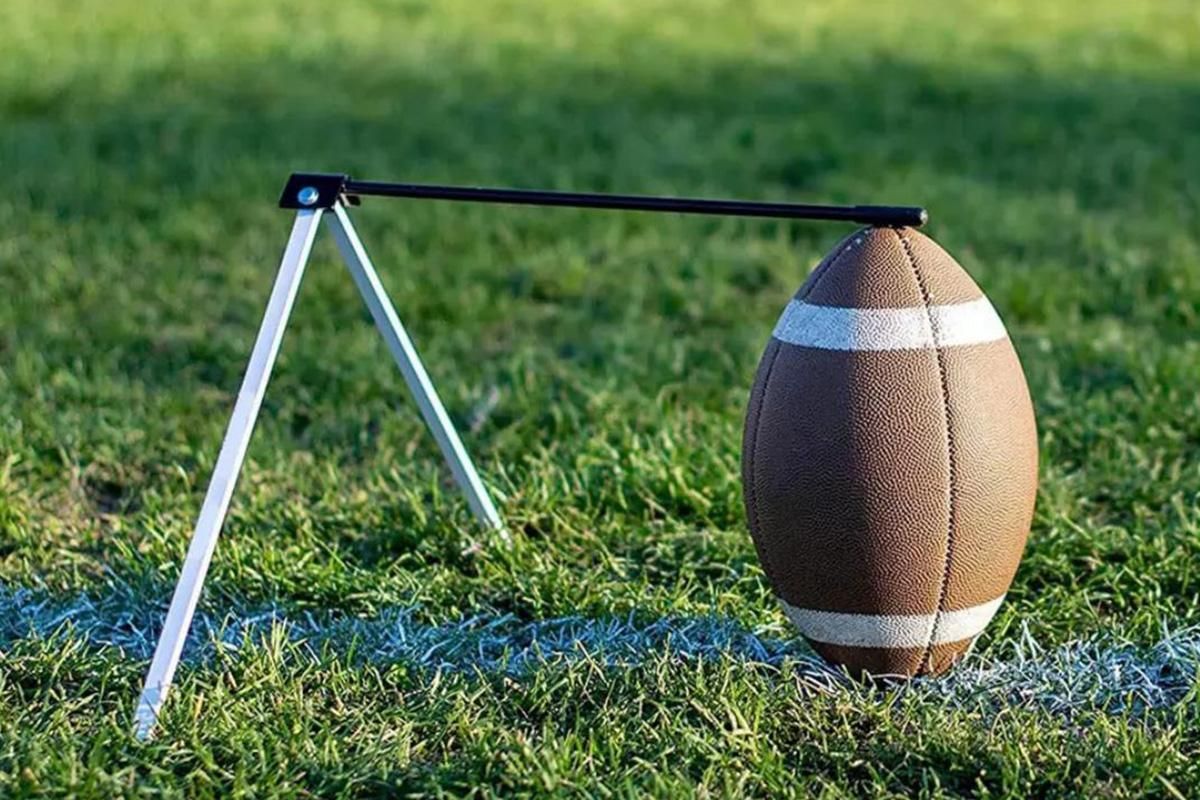 Football Kicking Tee Metal Place Kicking Stand for Field Goal Kicks -White
