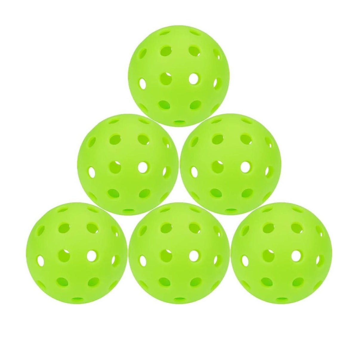 6 Pack Sports Outdoor Pickleballs 40 Holes with Bag - Green
