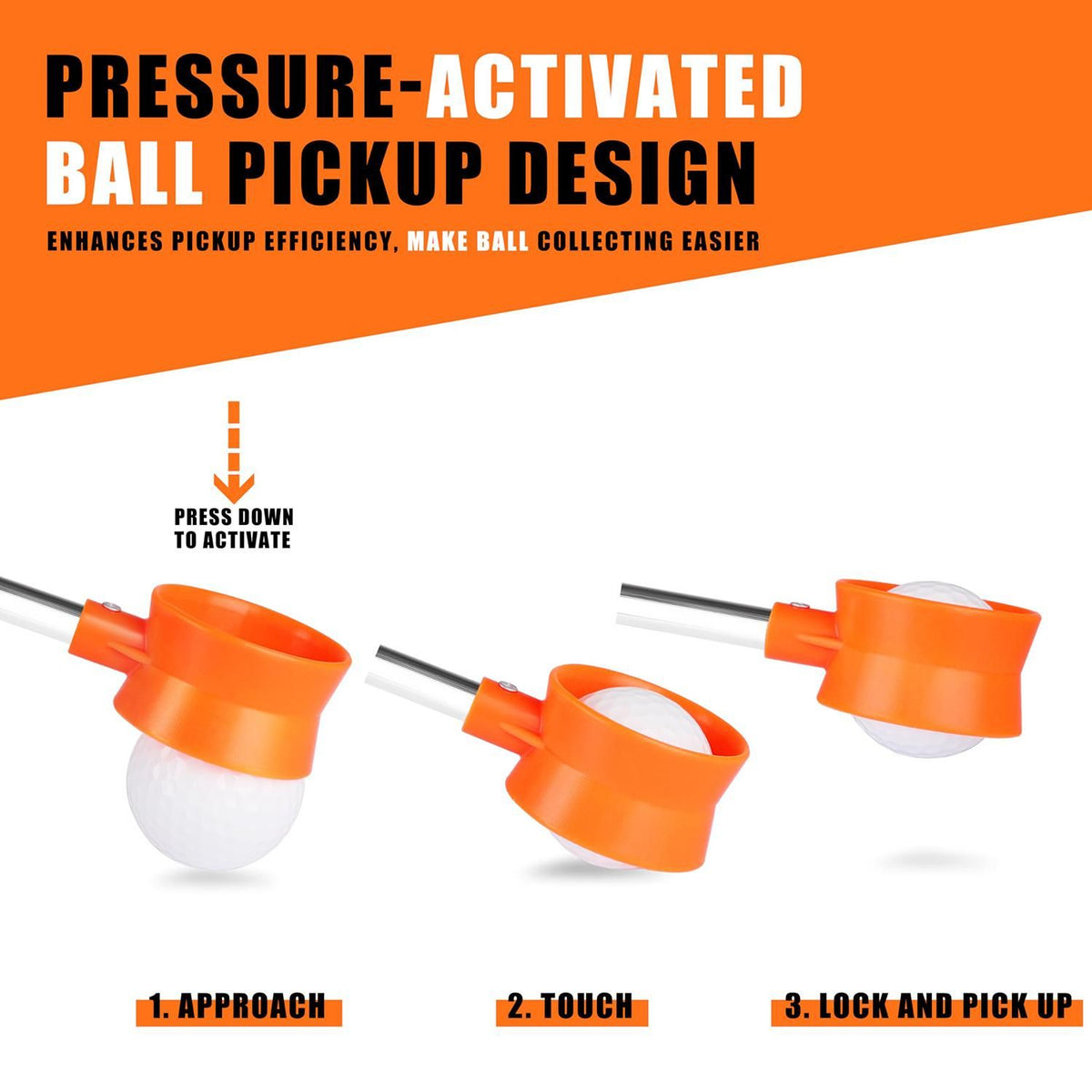 Hexagonal Aluminum Telescopic Golf Ball Retriever - 12FT