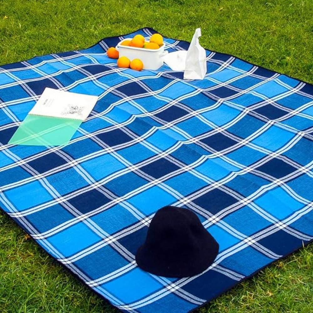 Waterproof Picnic Blanket Beach Outdoor Camping Mat Large Foldable Blue