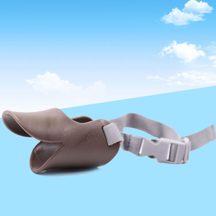 Plastic Dog Anti Bite Duck Mask Cardboard packaging-anti-dog bite cover Brown L