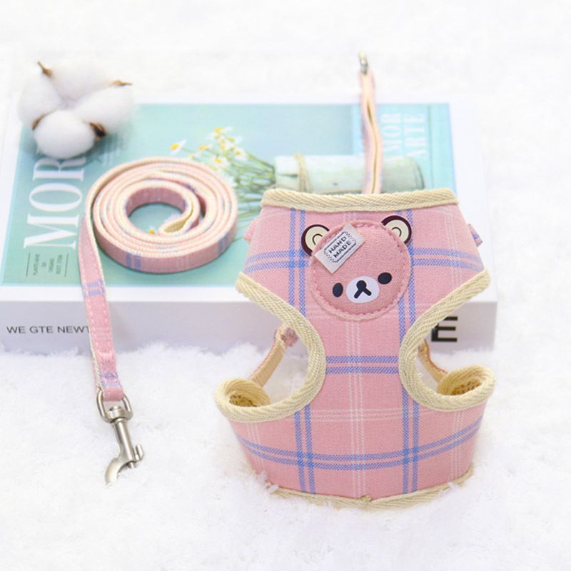 Zichen Dog Leash Chest Strap with Snack Bag Pink 2-piece set 1.5(M)