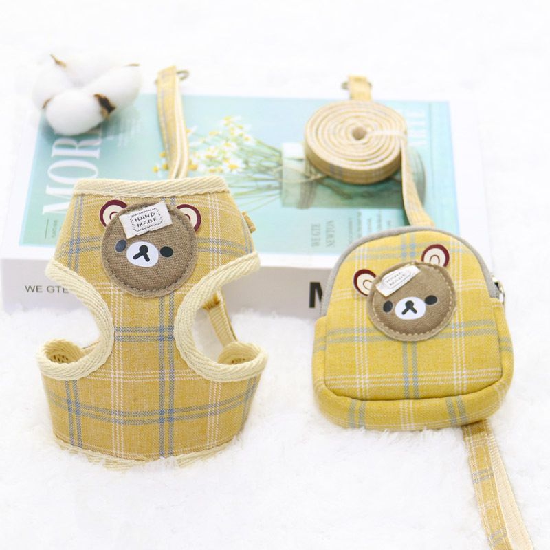 Zichen Dog Leash Chest Strap with Snack Bag Yellow (snack bag) 3 piece set 1.5(M)