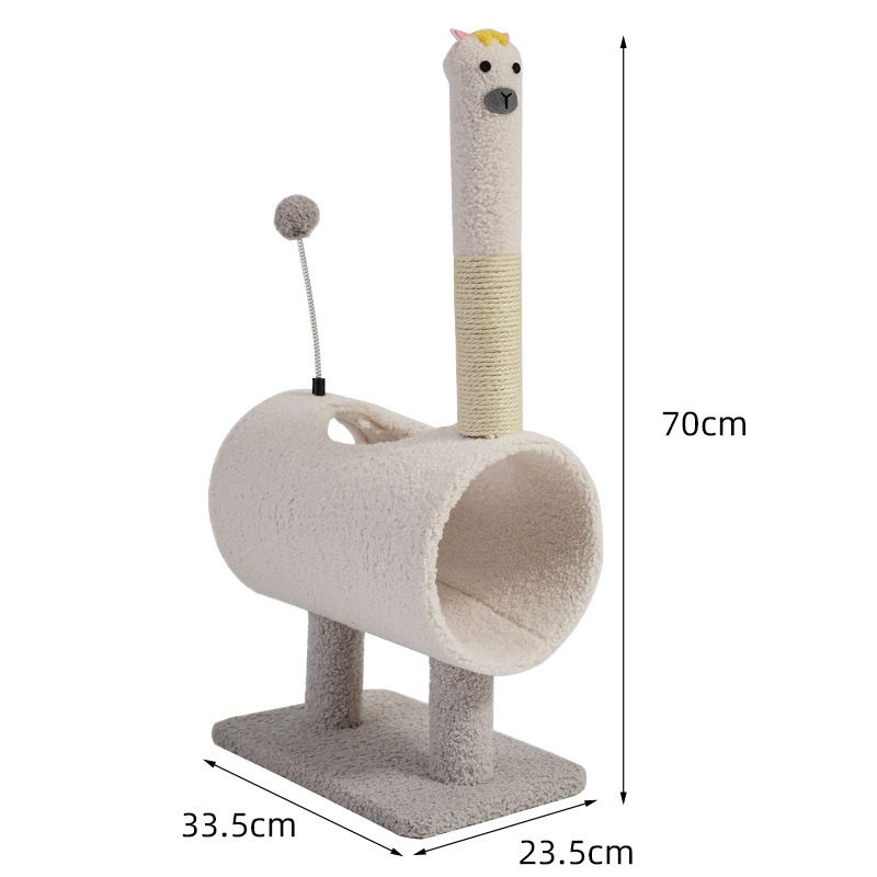Cat Climbing Frame Animal Design Alpaca Hemp Pad...