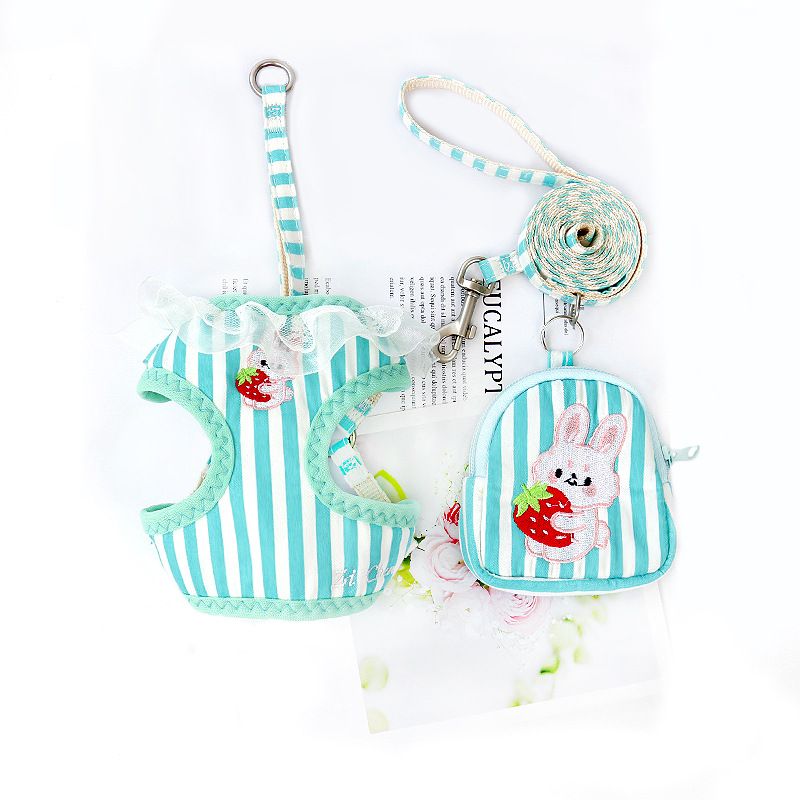 Zichen Cat Harness Cotton Vest Summer Green (Rabbit) M(1.5 suitable for 3.50 kg-7.50 kg