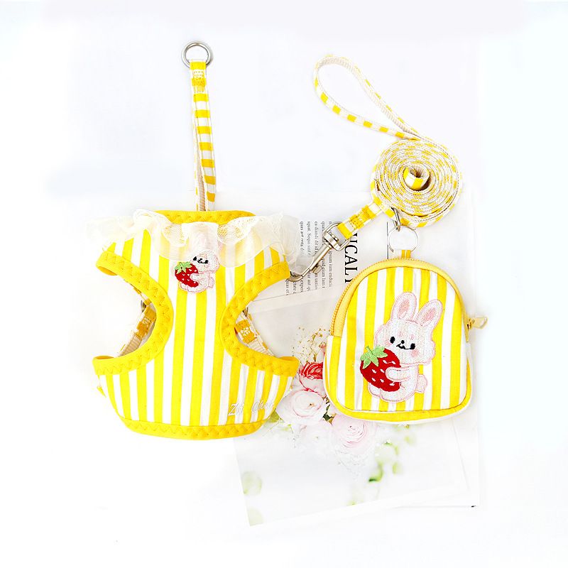 Zichen Cat Harness Cotton Vest Summer Yellow (Rabbit) M(1.5 suitable for 3.50 kg-7.50 kg