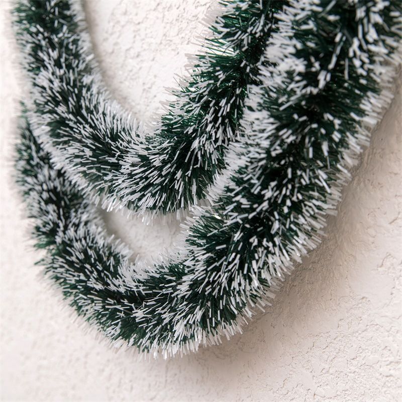 Tinsel Decoration Christmas New Year Dark Green Tops-dark green with white edges