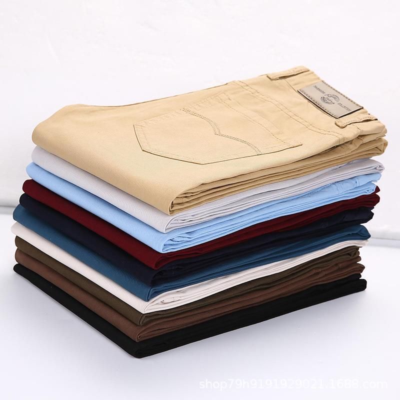 Tao Shang Pai Mens Cotton Chinos Straight Trousers Red 36