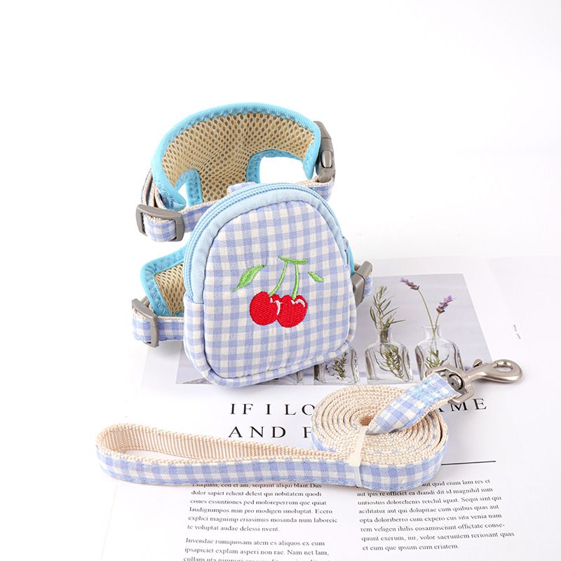 Zichen Polyester Vest Dog Harness Small Pet Blue fruit (one set as shown) 1.5(M) for 3.50 kg-7.50 kg