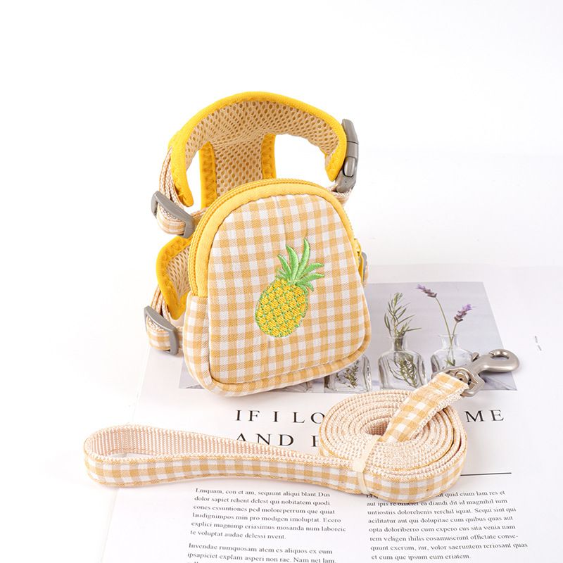 Zichen Polyester Vest Dog Harness Small Pet Yellow fruit (one set as shown) 1.5(S) suitable for 1.50 kg-3.50 kg