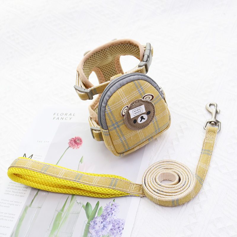 Zichen Polyester Vest Dog Harness Small Pet Yellow (one set as shown) 1.5(M) for 3.50 kg-7.50 kg