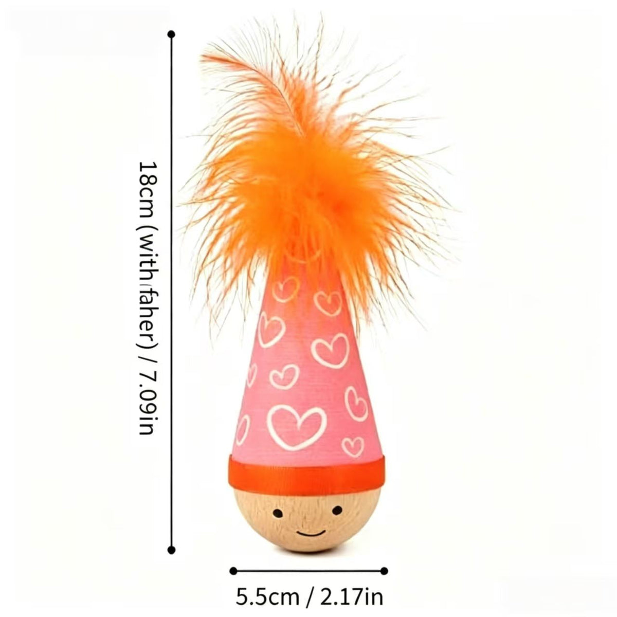 Cat Toy Lele Meow Solid Wood Feather Cute pink feather style