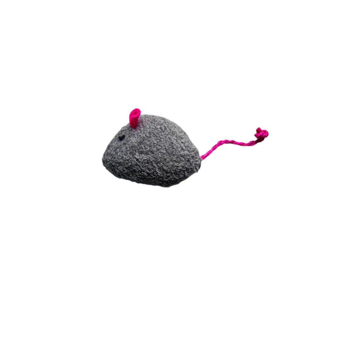 Catnip Plush Mouse Pet Toy for Cats Herbal rat (grey body and rose red tail)