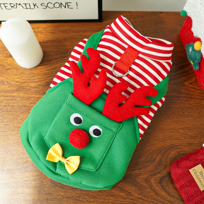 Pet Dog Clothes Christmas Reindeer 4 Leg Vest Polyester 500 Vest Suspenders Reindeer L (Chest 45, Back Length 35cm, 8-11 jin)