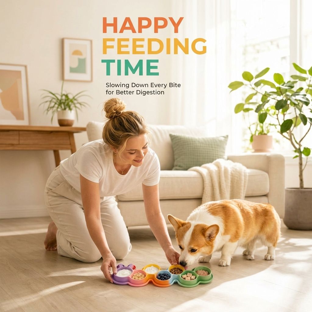 Interactive Slow Feeder Mat for Cats and Dogs – 7-Compartment Silicone Lick Mat with Textured Patterns, Non-Slip Eating Tray for Anxiety Relief, Digestive Health, and Mess-Free Meals at Home (Green)