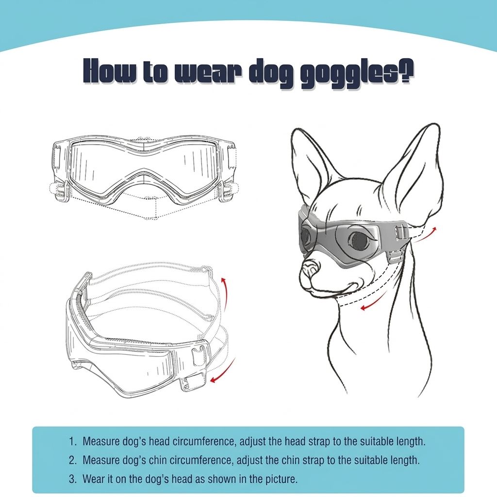 Pet Sunglasses with UV Protection Soft TPU Frame Adjustable Headband Dog Goggles Cat Sunglasses for Outdoor Travel Car Rides Eye Protection (XS, Black)