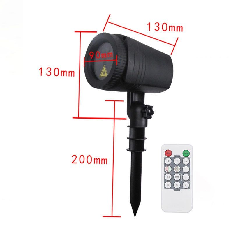 Christmas Laser Projector Light with 12 Dynamic Red & Green Patterns, IP44 Waterproof for Outdoor Garden Lawn Decoration, 50ft RF Remote Control and 8-Hour Timer for Holiday Ambiance (MultiColor)