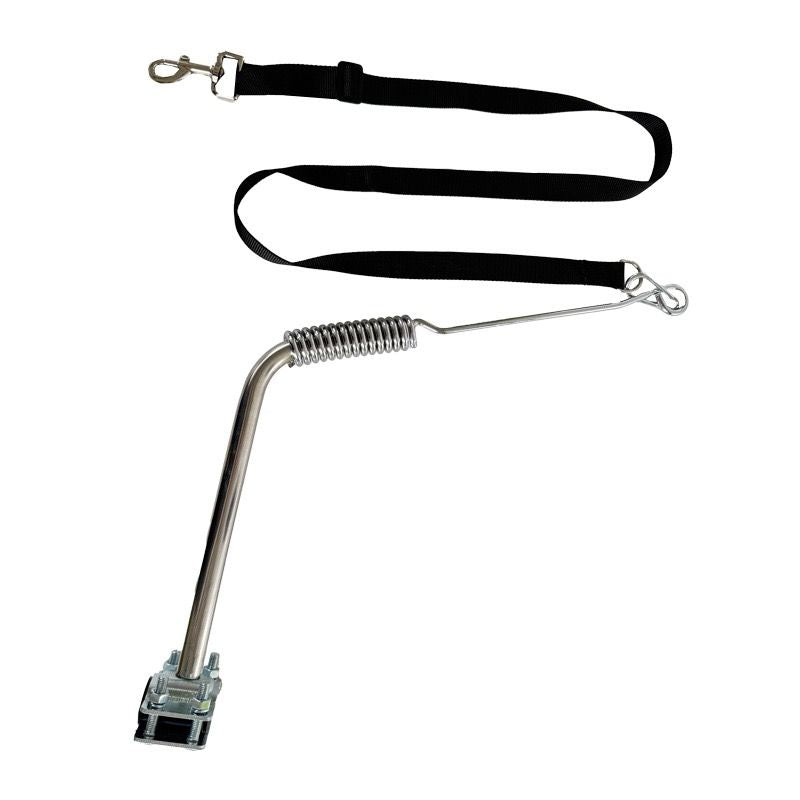 Bike Dog Leash with Shock-Absorbing Spring Bracket – Hands-Free Cycling Dog Walker for Outdoor Adventures, City Streets, and Suburban Trails, Secure Metal Mount and Durable Nylon Strap for Safe, Comfortable Joint Rides with Your Furry Companion (Silver)