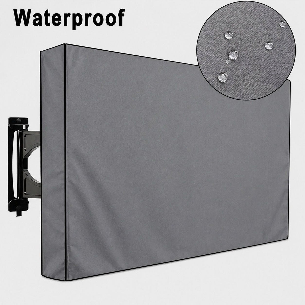 Weatherproof Outdoor TV Cover for Wall-Mounted Flat Screens – Waterproof, Dustproof, and UV-Resistant Protection for Patio, Balcony, and Garden Entertainment Areas (36"-38"(94×61×13cm), Grey)