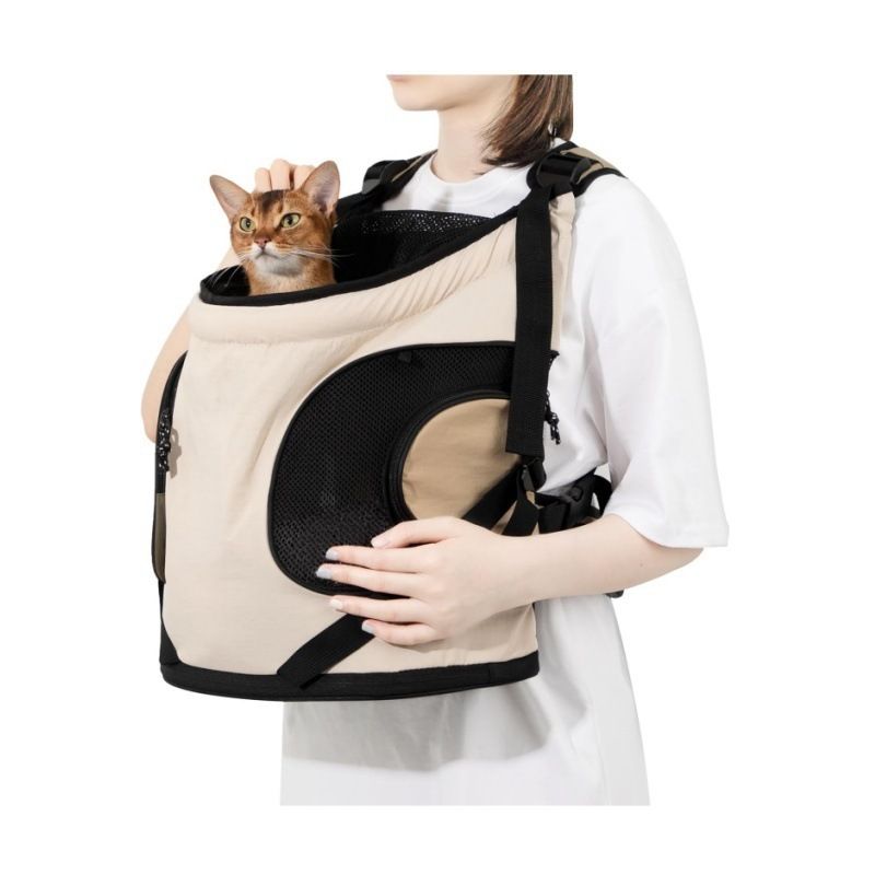 Versatile Front-Facing Pet Carrier Backpack with Breathable Mesh and Safety Leash for Small Cats and Dogs, Ideal for Outdoor Walks, Travel, and Daily Adventures (Black)