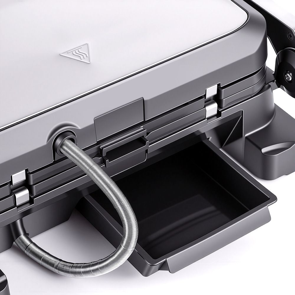 Two-in-One Electric Grill and Sandwich Maker with Interchangeable Non-Stick Plates, 180-Degree Flip-Open Design for Steaks, Paninis, Waffles, and Breakfast Favorites in Home Kitchens (Black)