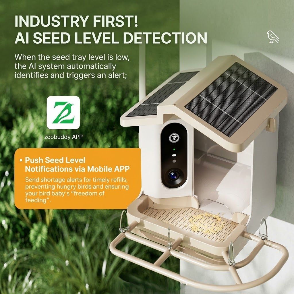 Smart Bird Feeder with 2K-4K Ultra HD AI Bird Recognition, Solar-Powered Outdoor Camera Feeder for Garden, Balcony, or Tree Mounting, Ideal for Bird Watching Enthusiasts and Backyard Wildlife Lovers (4K, Khaki)