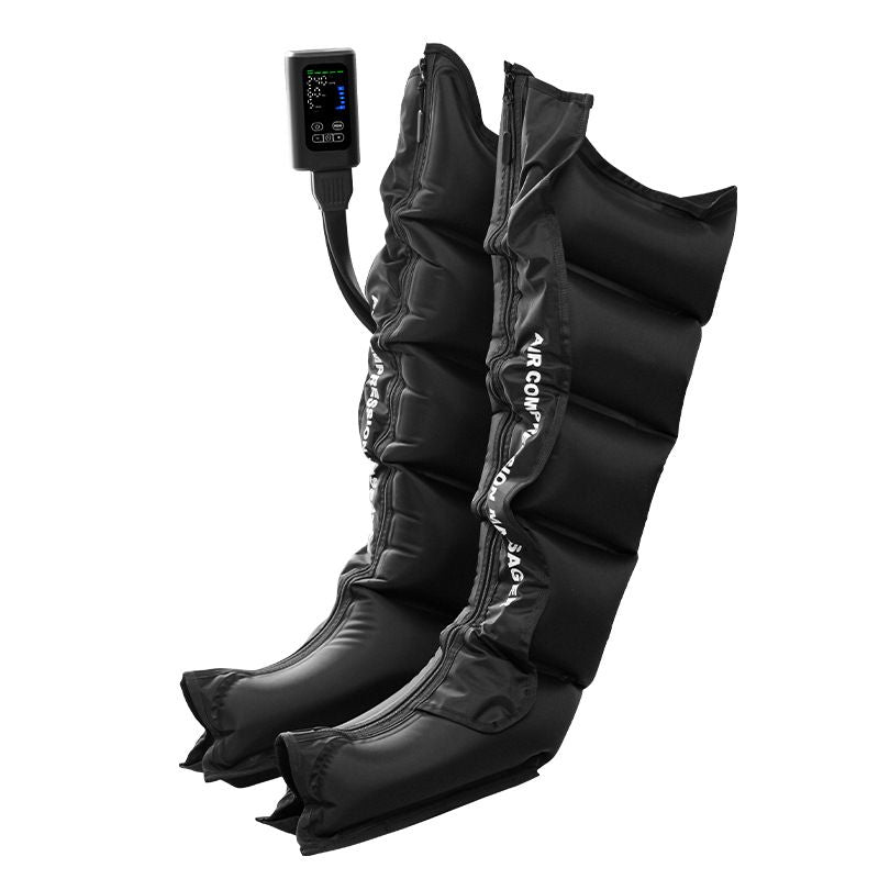 Air Compression Leg Massager Boots for Post-Workout Recovery and Daily Leg Relaxation, Full-Wrap Design with Breathable Fabric and Easy-Grip Zipper, Ideal for Gym and Home Use (A Pair)